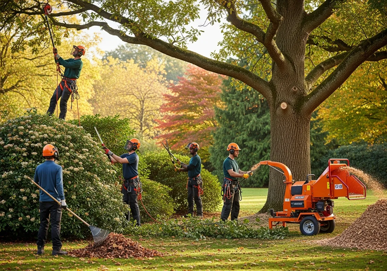Beautiful landscape showcasing the results of professional tree care and bush pruning